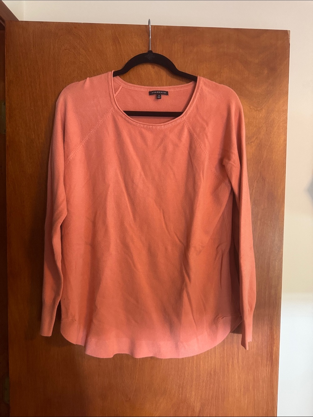 Talbots Coral Long-Sleeve Crewneck Top